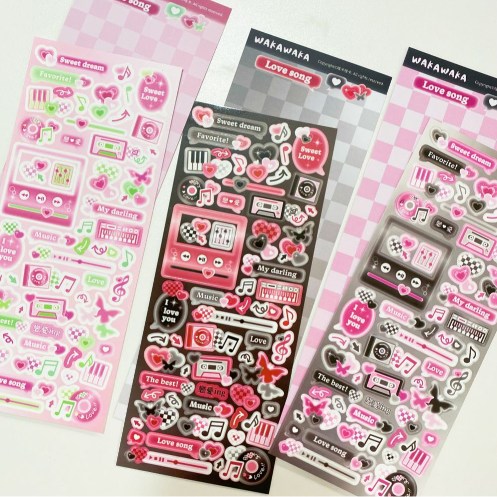 Glitter Vinyl Roll - Scrapbook música adesivo decorativo coreano diy