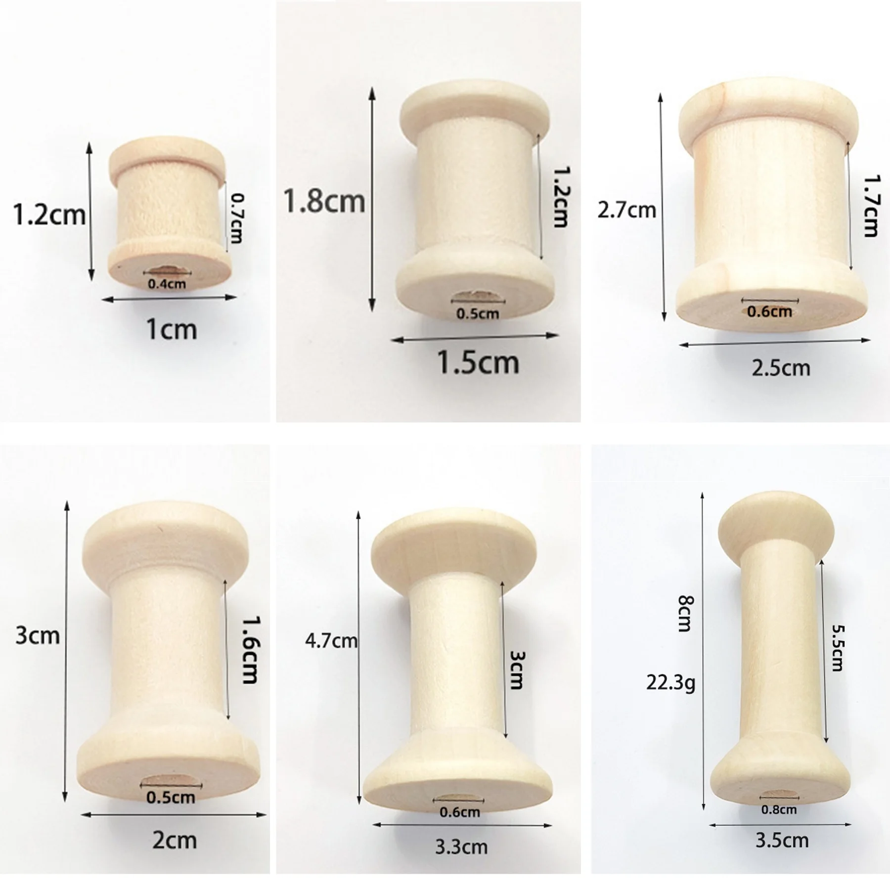 Organza Ribbon Spool - 10/5 pçs mini bobinas de madeira