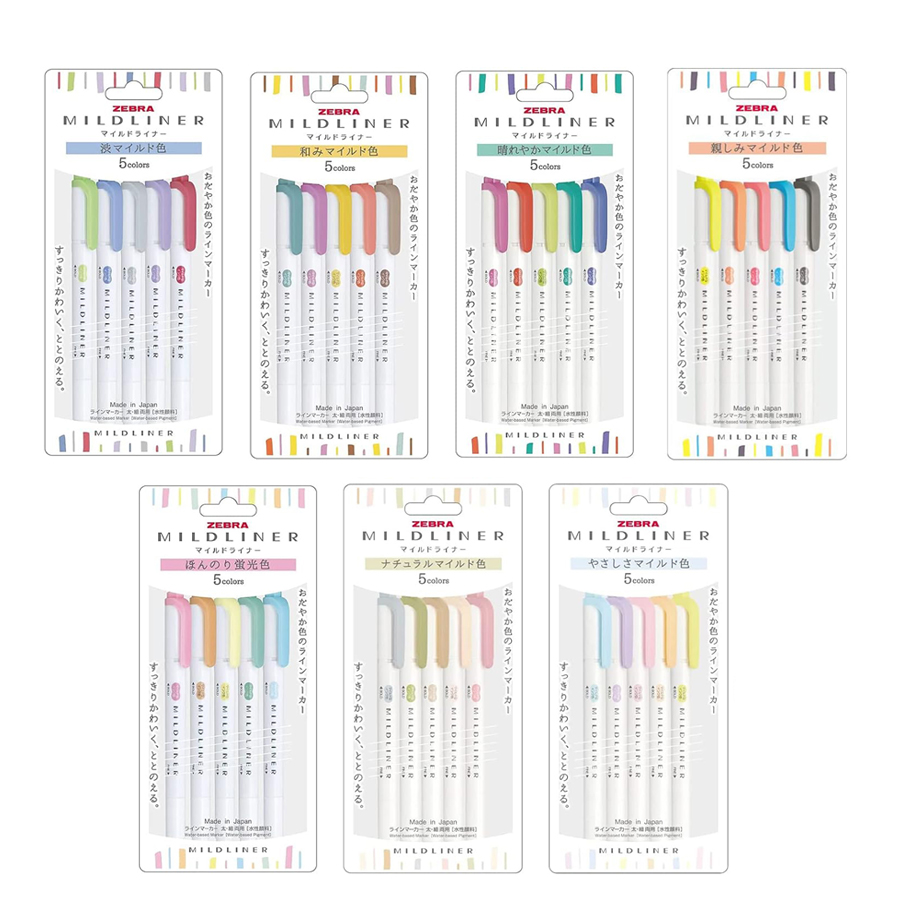 Zebra Pen Mildliner - Zebra Mildliner Highlighter Pastel Conjunto Completo