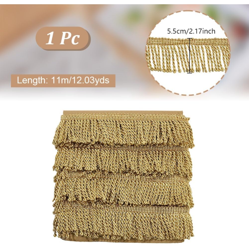 Tassel Fringe Trim - 12 jardas x 2.2 Polegada franja