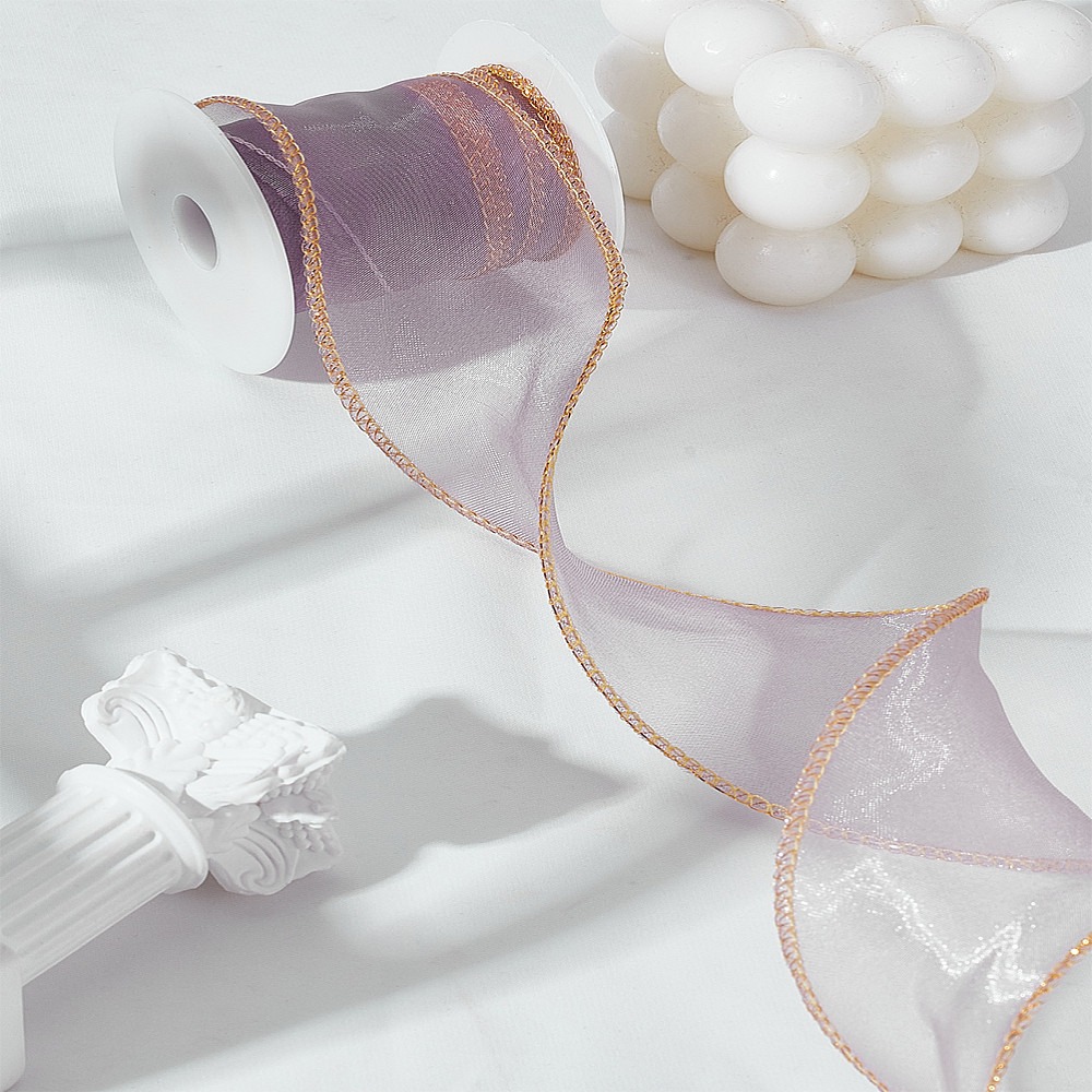 Organza Ribbon Spool - Fitas de organza de poliéster de