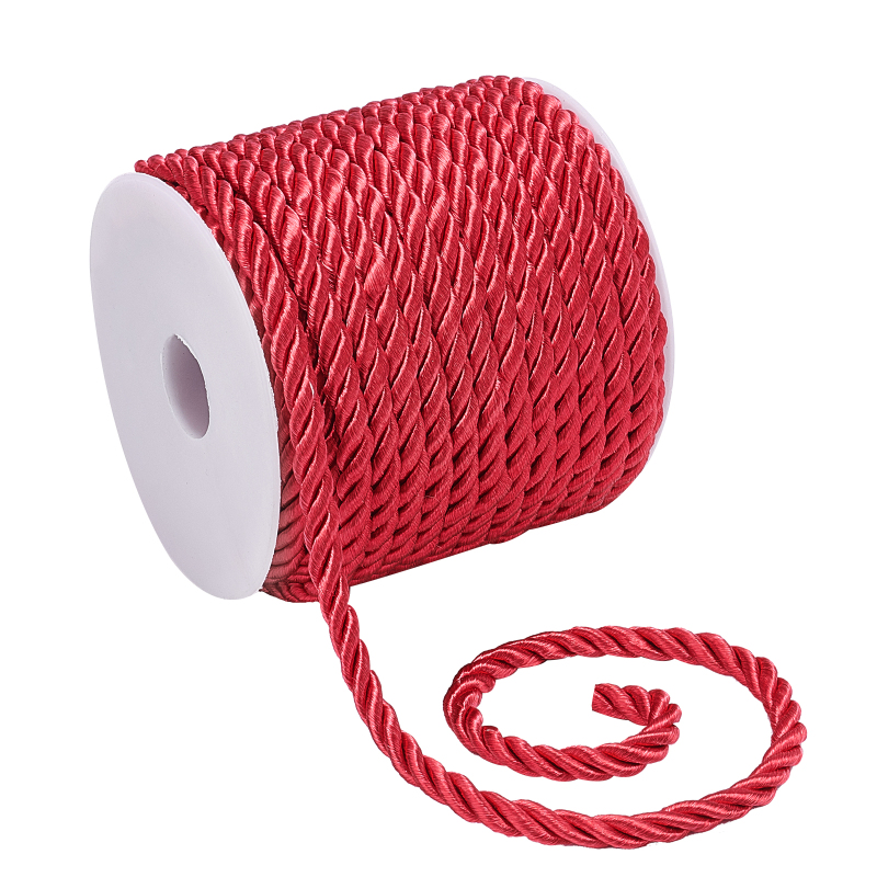 Cord Trim Twisted - 19.6 jarda corda de seda vermelha
