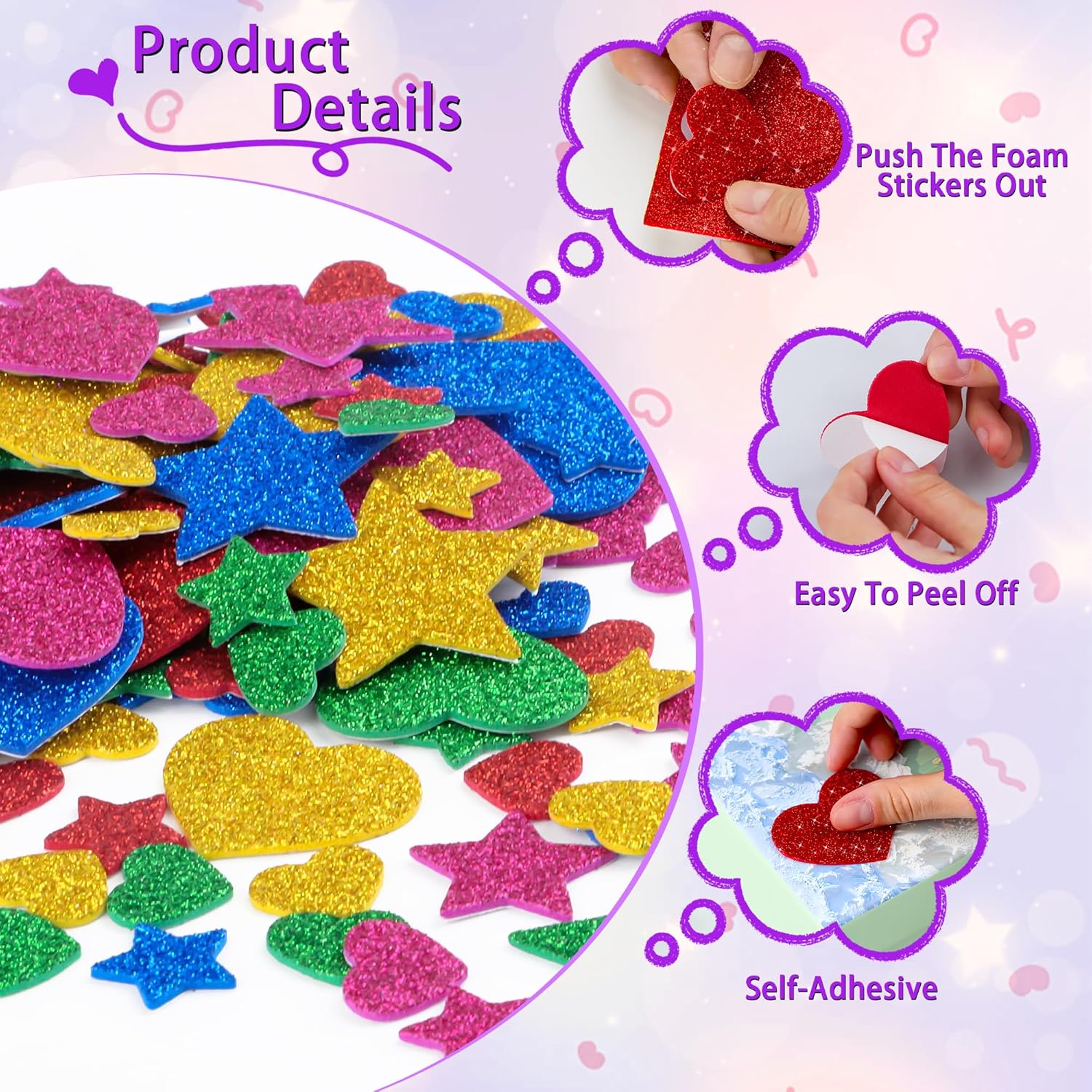 625 Adesivos de Espuma em Form - Glitter Vinyl Roll avaliação e preço