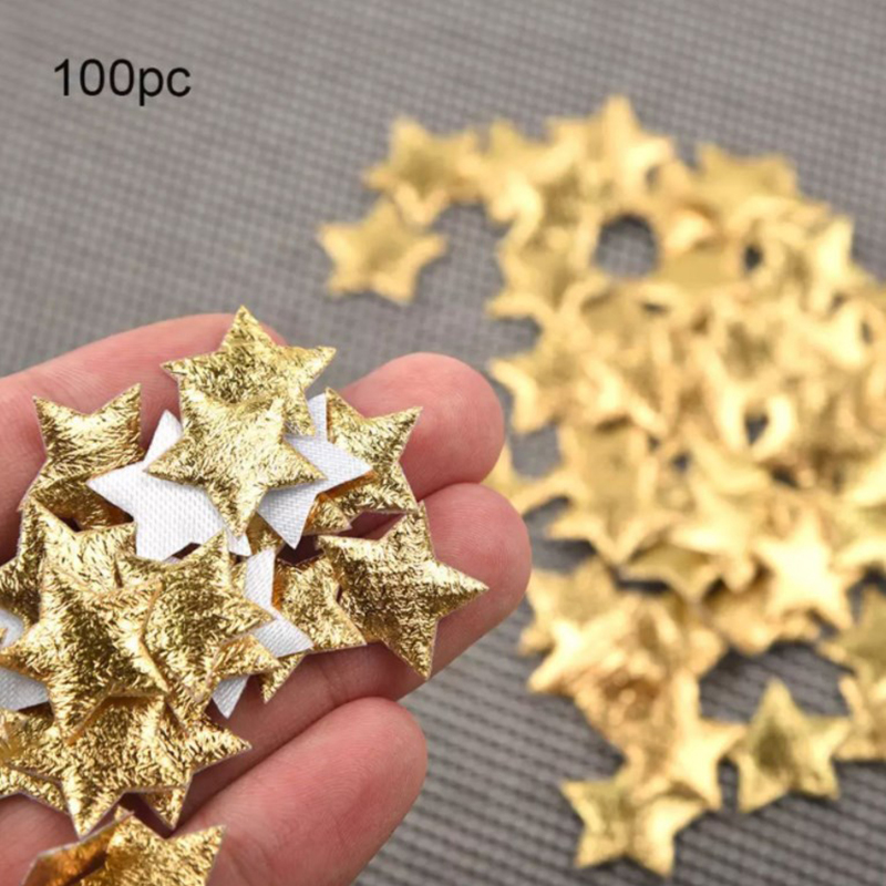 100 pçs estrelas douradas/prat - Christmas Craft Embellishment avaliação e preço