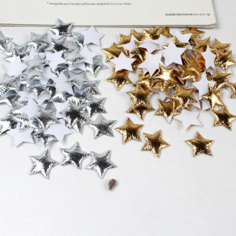 100 pçs estrelas douradas/prat - Christmas Craft Embellishment avaliação e preço
